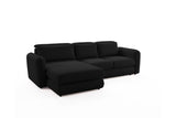 Designer Ecksofa Tino in Strukturstoff – Schwarz – Links
