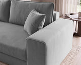 Designer 3 Sitzer Sofa Nilo in Samt mit Schlaffunktion & Stauraum – Grau