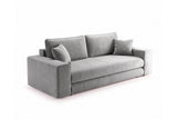 Designer 3 Sitzer Sofa Nilo in Samt mit Schlaffunktion & Stauraum – Grau