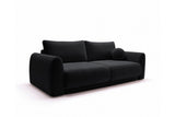 Designer 3 Sitzer Sofa Nora in Samt mit Schlaffunktion & Stauraum – Schwarz