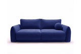 Designer 3 Sitzer Sofa Nora in Samt mit Schlaffunktion & Stauraum – Blau