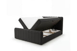 Boxspringbett Elin Samt mit Stauraum – Schwarz