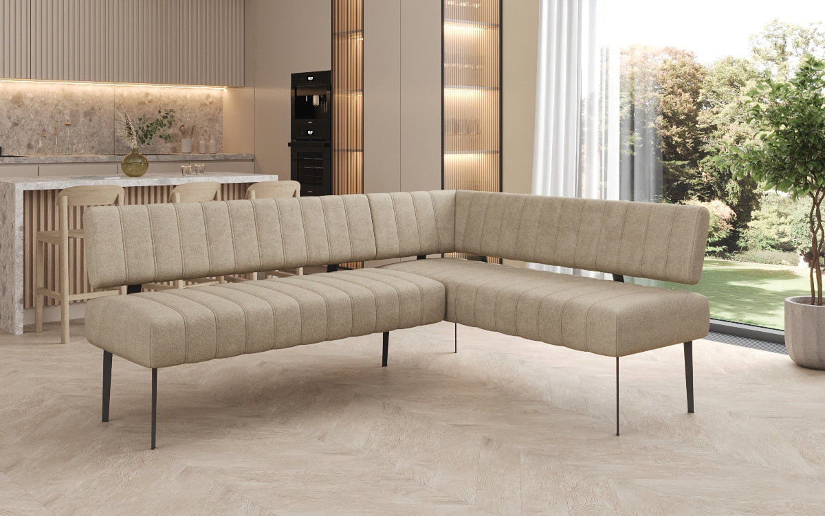 Gepolsterte Essbank Montero aus robustem Stoff mit Metallbeinen