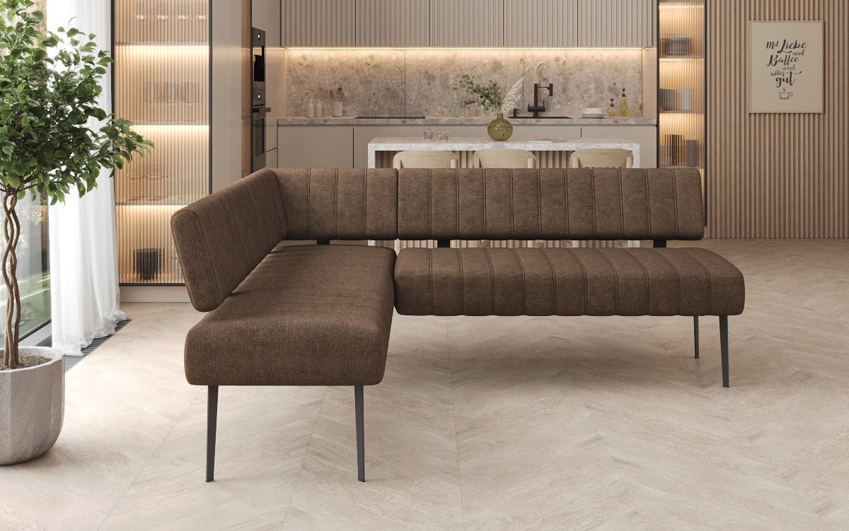 Gepolsterte Essbank Montero aus robustem Stoff mit Metallbeinen