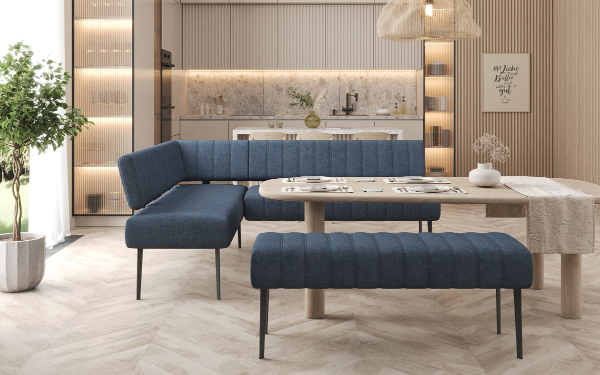 Gepolsterte Essbank Montero aus robustem Stoff mit Metallbeinen