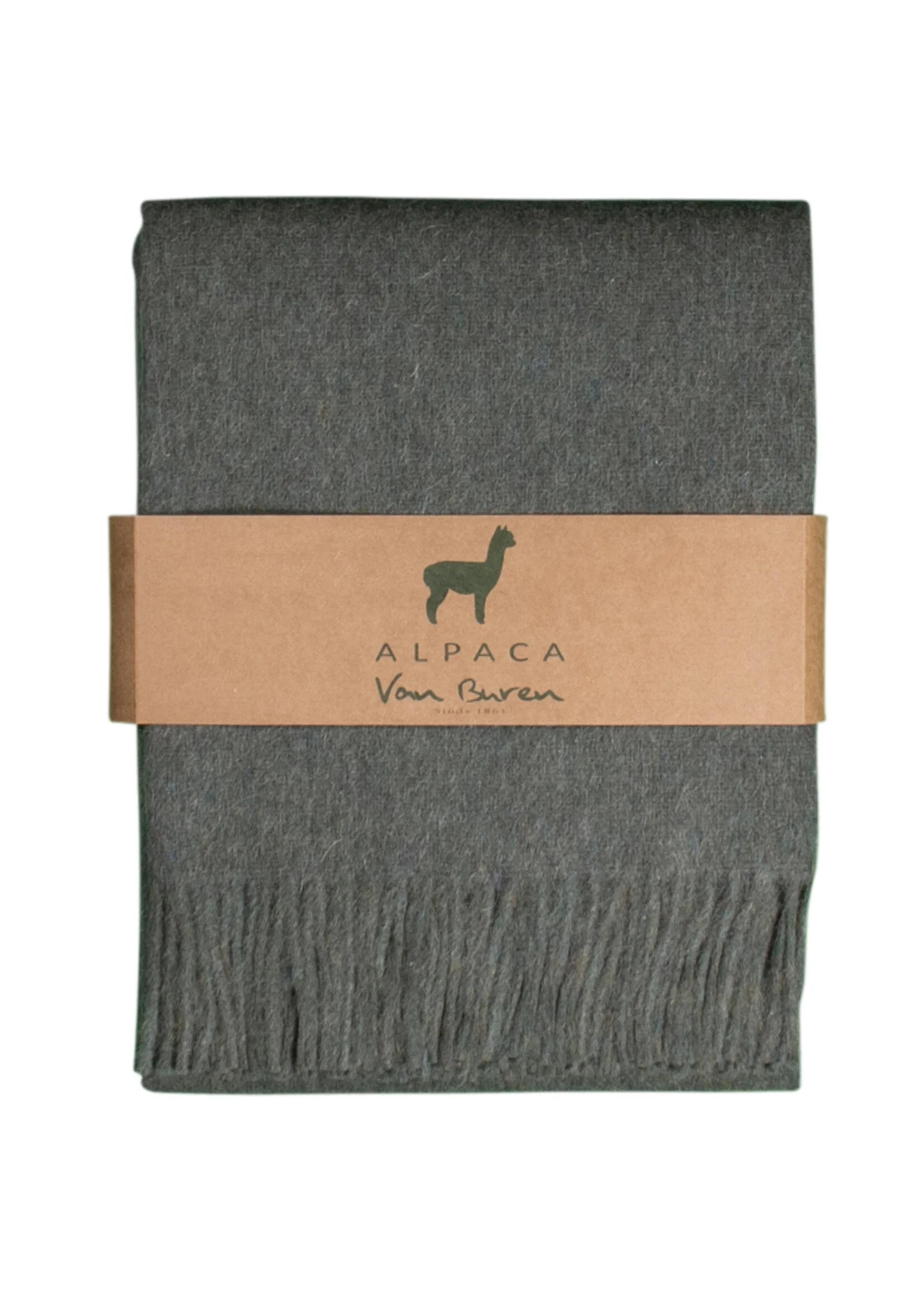 Alpaka Tagesdecke Freja - Reine Alpakawolle in Grün - 200x150 cm