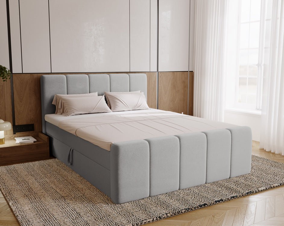 Boxspringbett Bergamo Samt mit Stauraum