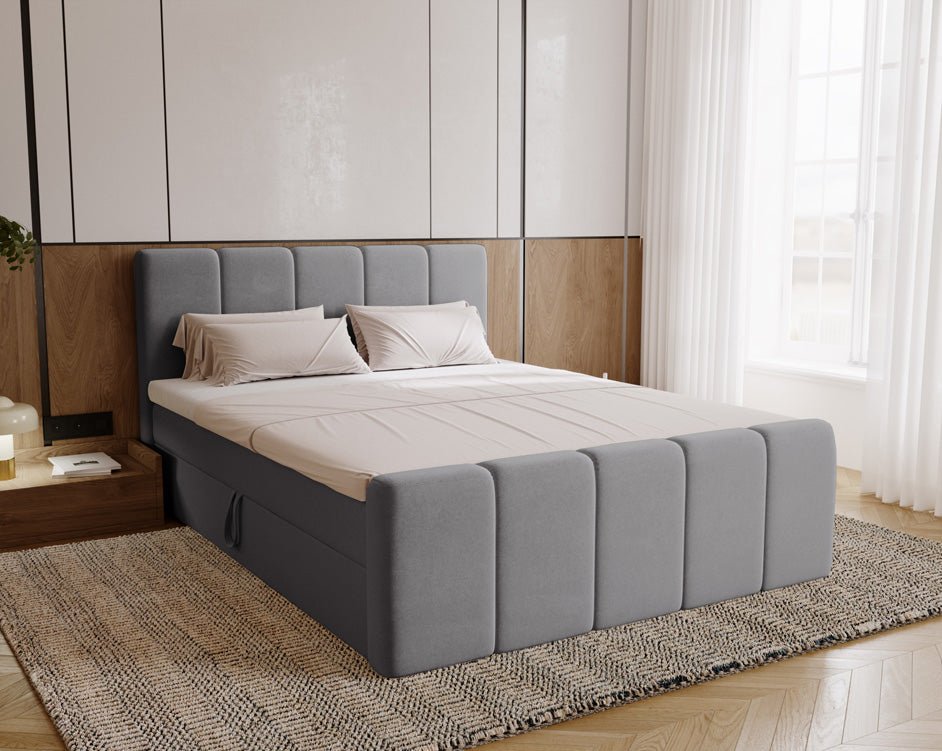 Boxspringbett Bergamo Samt mit Stauraum