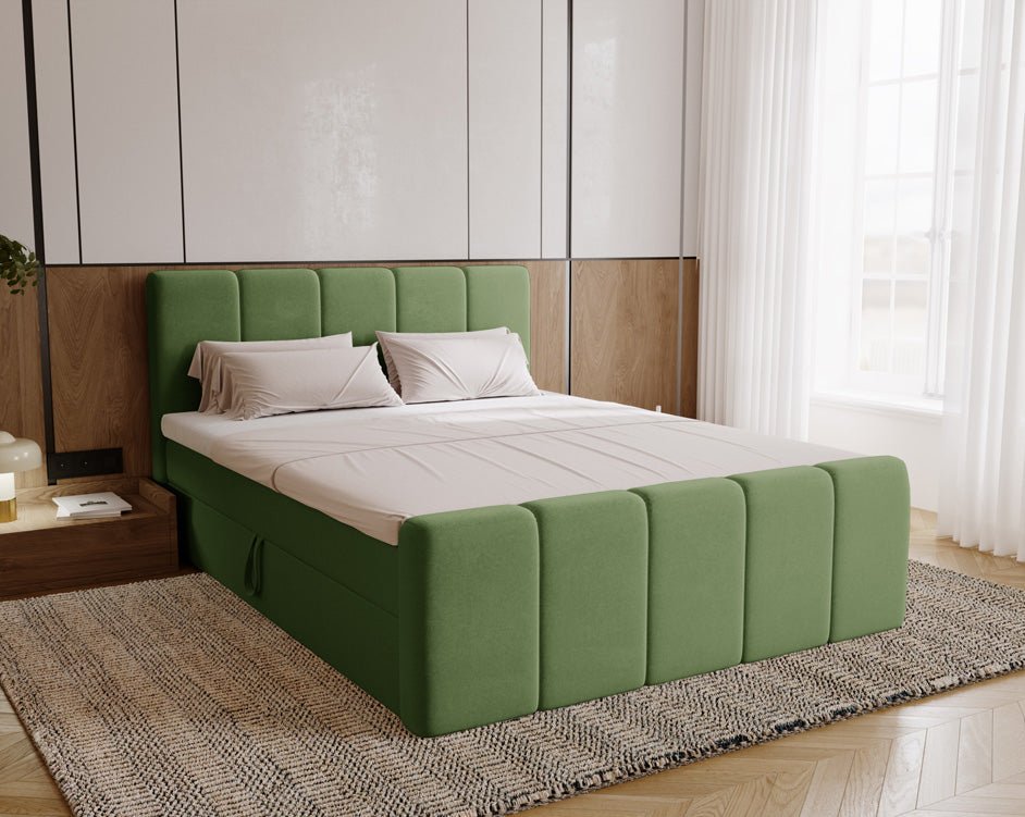 Boxspringbett Bergamo Samt mit Stauraum