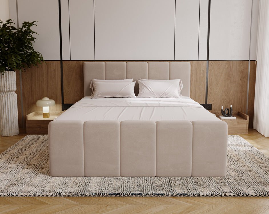 Boxspringbett Bergamo Samt mit Stauraum