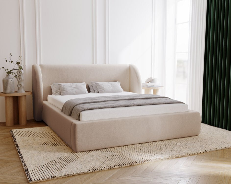 Designer Polsterbett Monaco in Samt mit Stauraum