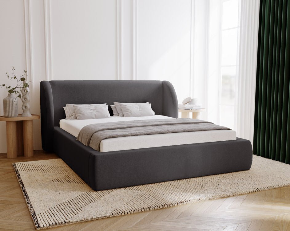 Designer Polsterbett Monaco in Samt mit Stauraum