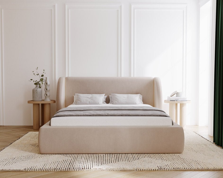 Designer Polsterbett Monaco in Samt mit Stauraum