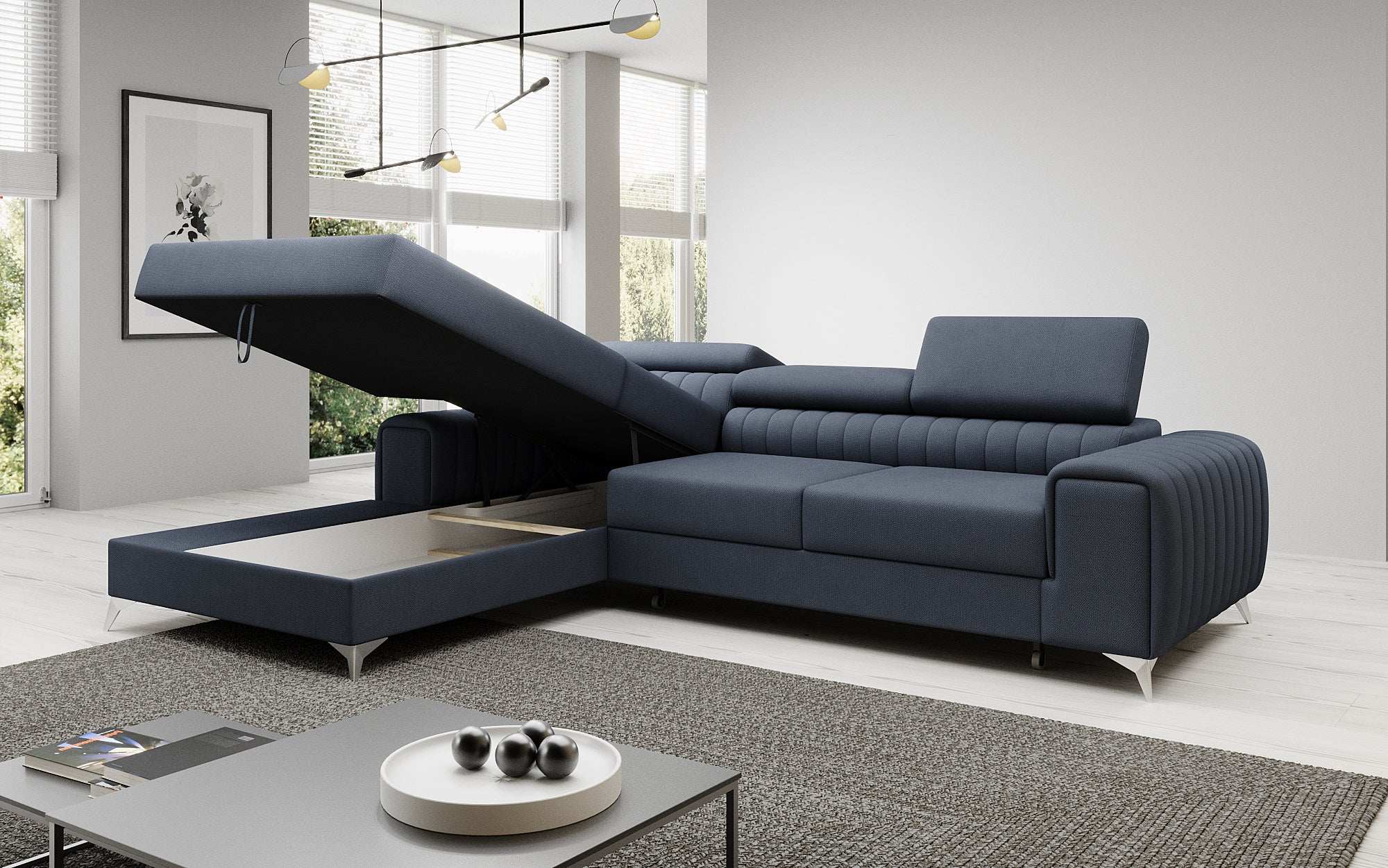 Designer Sofa Melinda mit Schlaf- und Klappfunktion