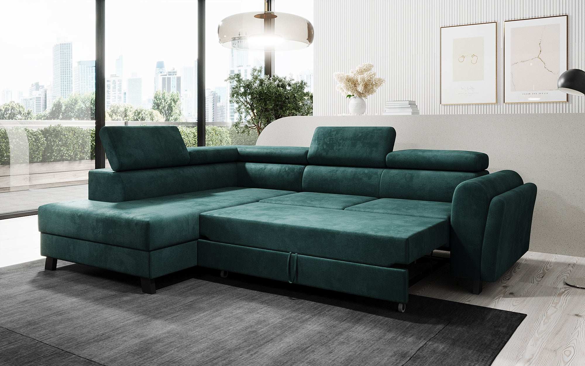 Designer Sofa Kira mit Schlaf- und Klappfunktion