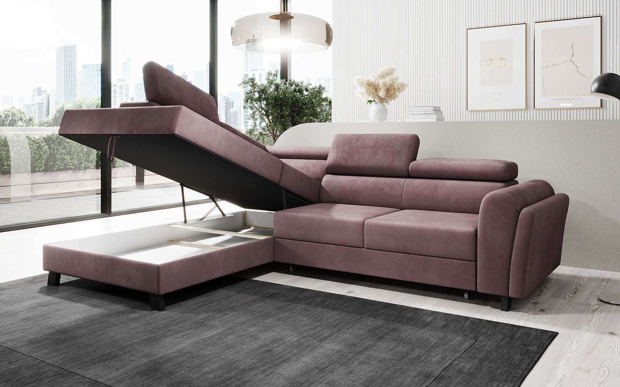 Designer Sofa Kira mit Schlaf- und Klappfunktion