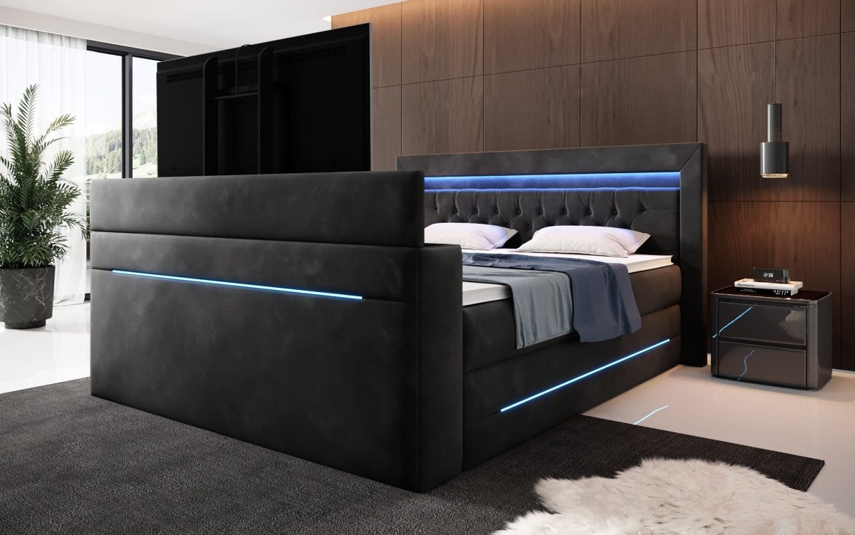 Boxspringbett Neptun mit TV Lift und RGB - Luxusbetten24