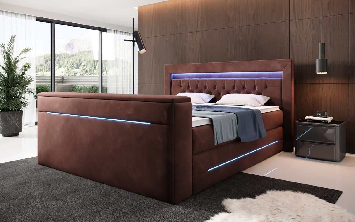 Boxspringbett Neptun mit TV Lift und RGB - Luxusbetten24