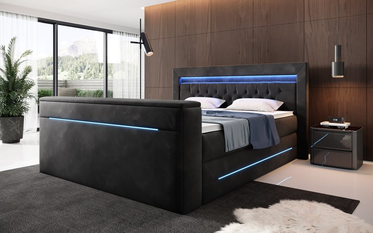 Boxspringbett Neptun mit TV Lift und RGB - Luxusbetten24