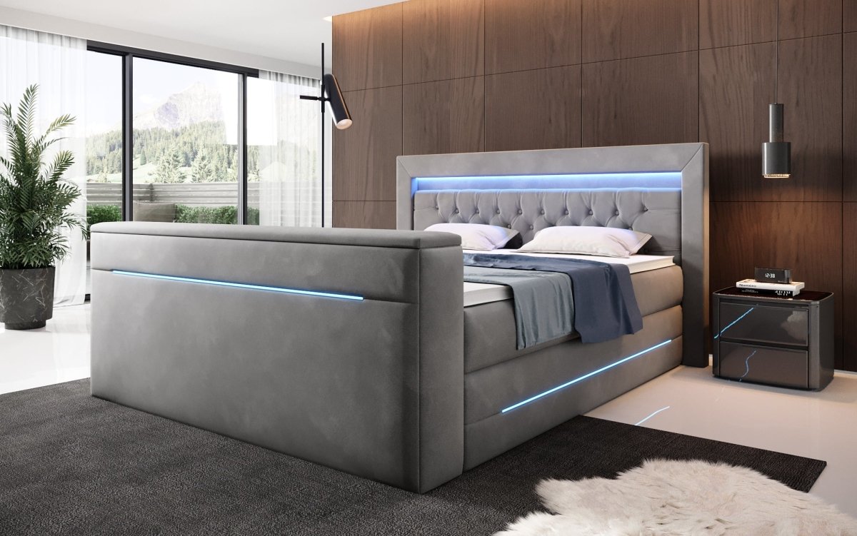 Boxspringbett Neptun mit TV Lift und RGB - Luxusbetten24
