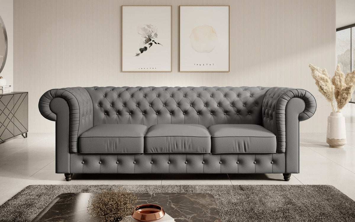 Chesterfield Sofa Hermine (Kunstleder) - Luxusbetten24
