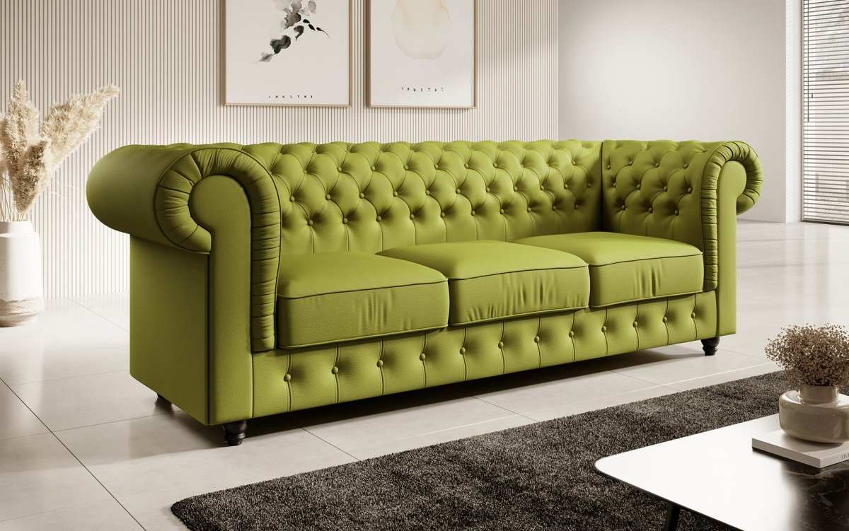 Chesterfield Sofa Hermine (Kunstleder) - Luxusbetten24