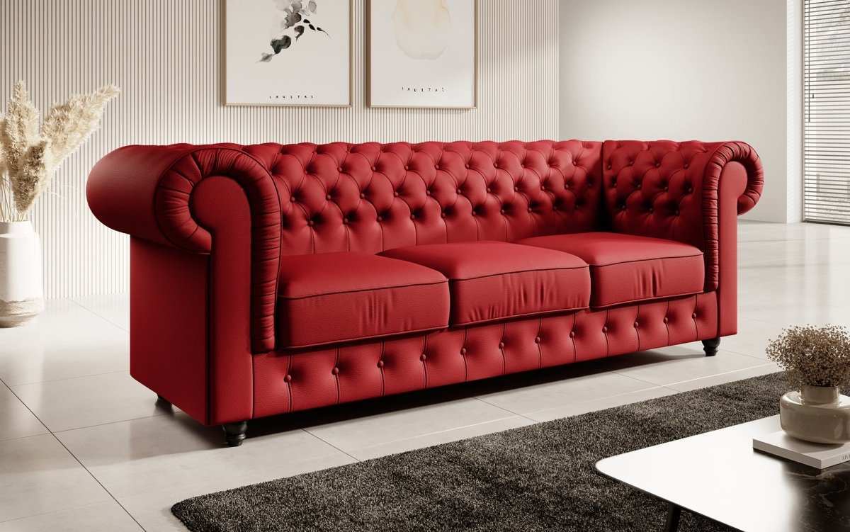 Chesterfield Sofa Hermine (Kunstleder) - Luxusbetten24
