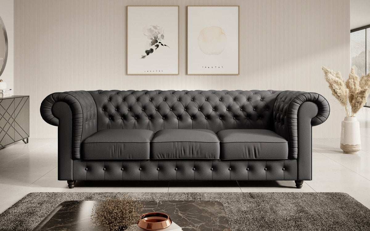 Chesterfield Sofa Hermine (Kunstleder) - Luxusbetten24