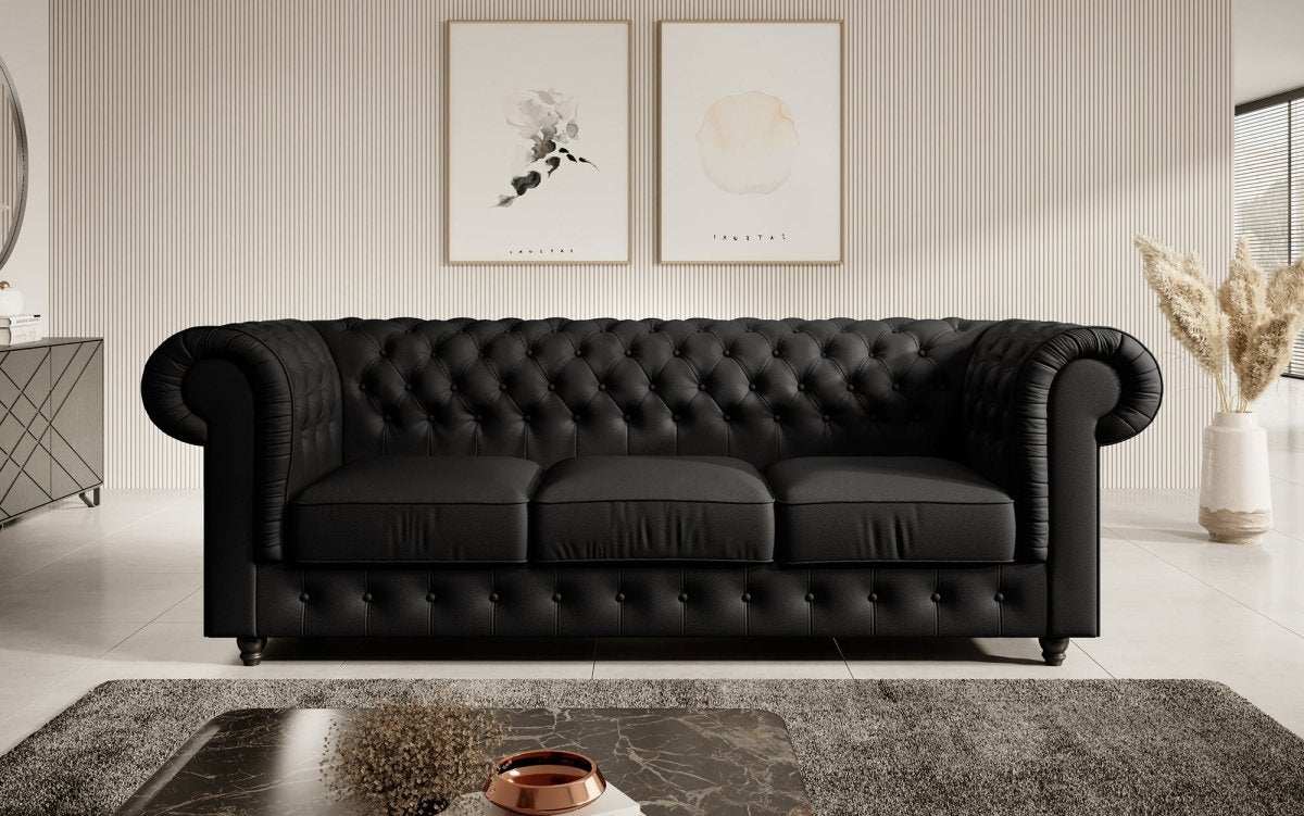 Chesterfield Sofa Hermine (Kunstleder) - Luxusbetten24