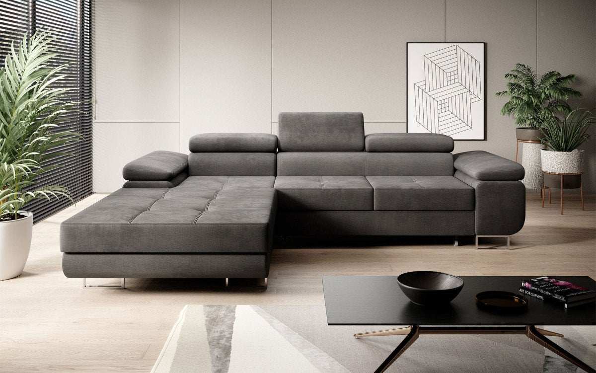 Designer Sofa Alonzo mit Schlaf- und Klappfunktion (Samt) - Luxusbetten24