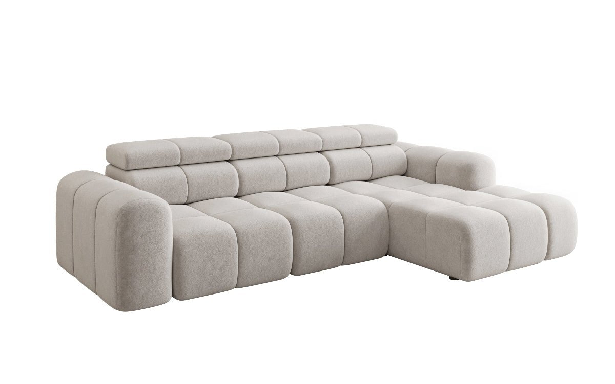 Designer Sofa Mia L mit elektrischer Sitzerweiterung in Chenille