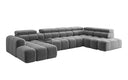 Designer Sofa Wohnlandschaft Mia mit elektrischer Sitzerweiterung in Chenille
