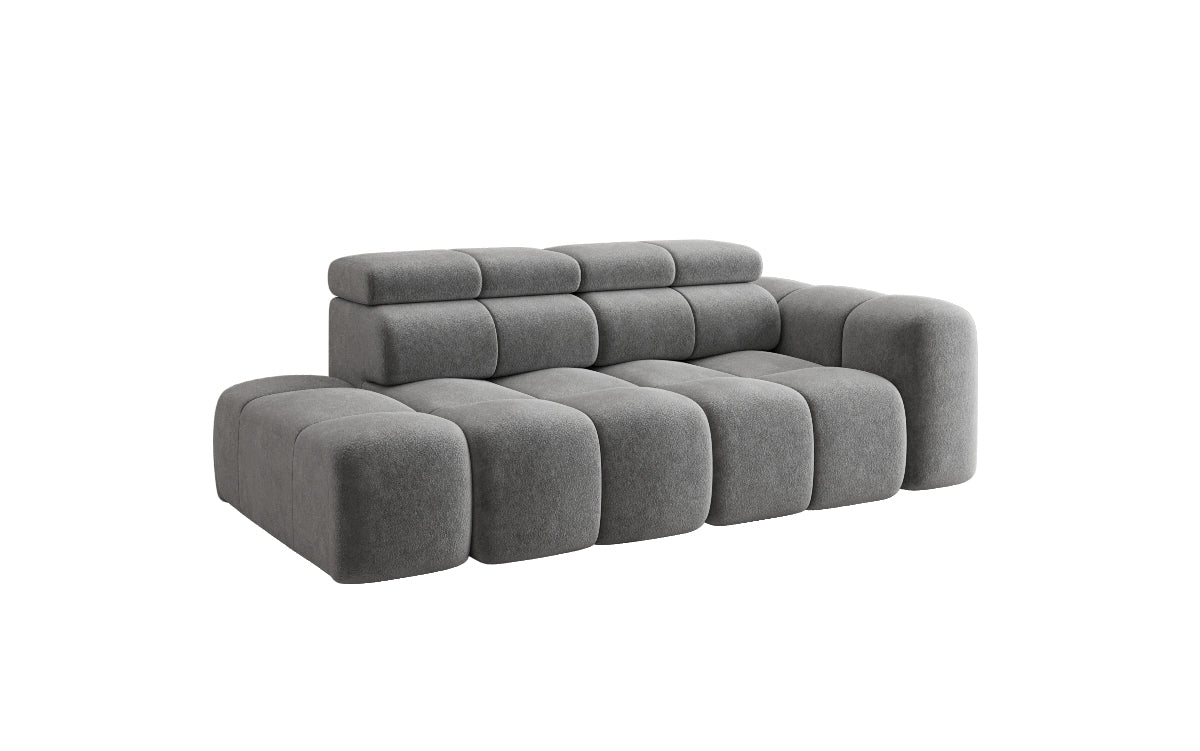 Designer Sofa 3-Sitzer mit Chaise Longue Mia in Chenille