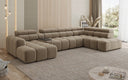 Designer Sofa Wohnlandschaft Mia mit elektrischer Sitzerweiterung in Chenille