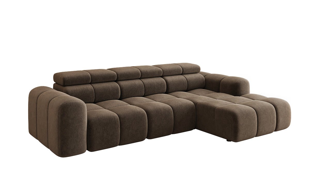Designer Sofa Mia L mit elektrischer Sitzerweiterung in Chenille
