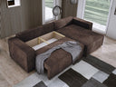Designer Ecksofa Velanova mit Schlaffunktion und Stauraum aus Cord