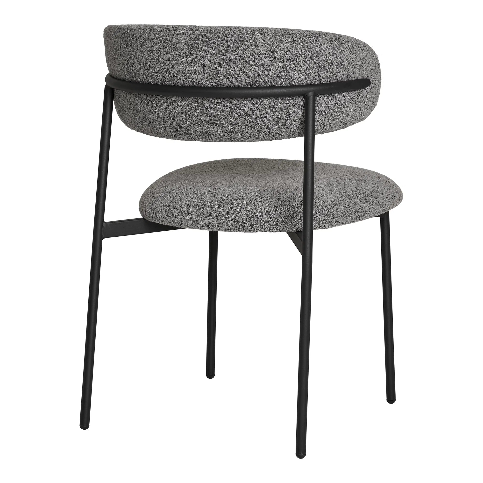 2er Set - Designer Stuhl Lorezo Bouclé Grau