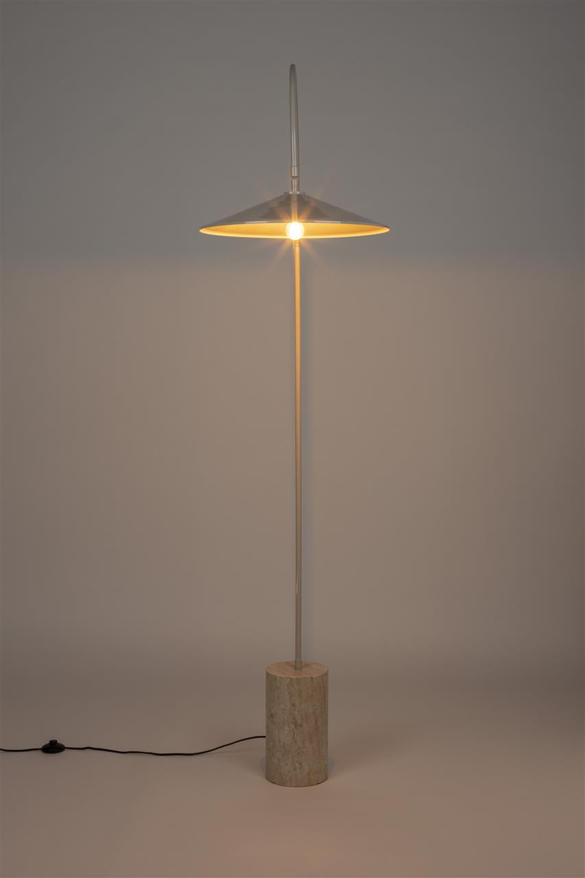 Stehlampe Enno – aus Travertin in Grau