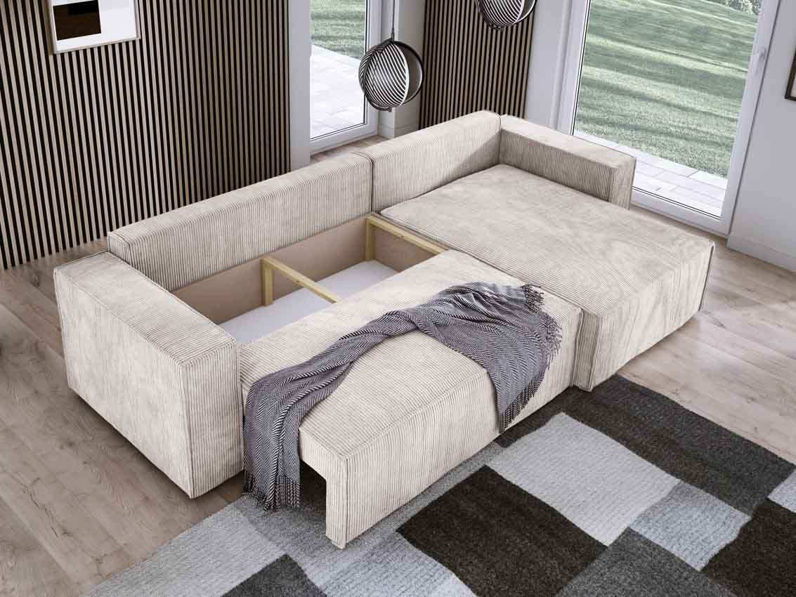 Designer Sofa Velanova mit Schlaffunktion und Stauraum