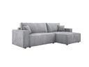 Designer Ecksofa Velanova mit Schlaffunktion und Stauraum aus Cord