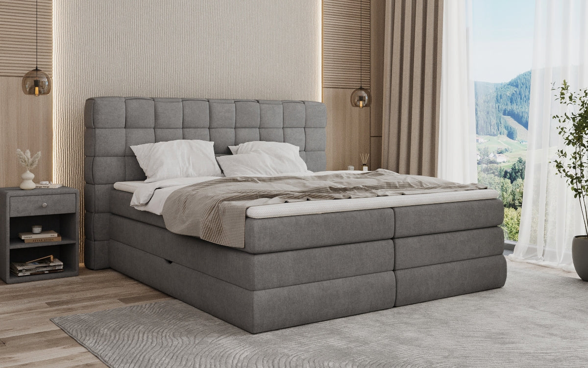 Boxspringbett Trama mit Stauraum in Stoff