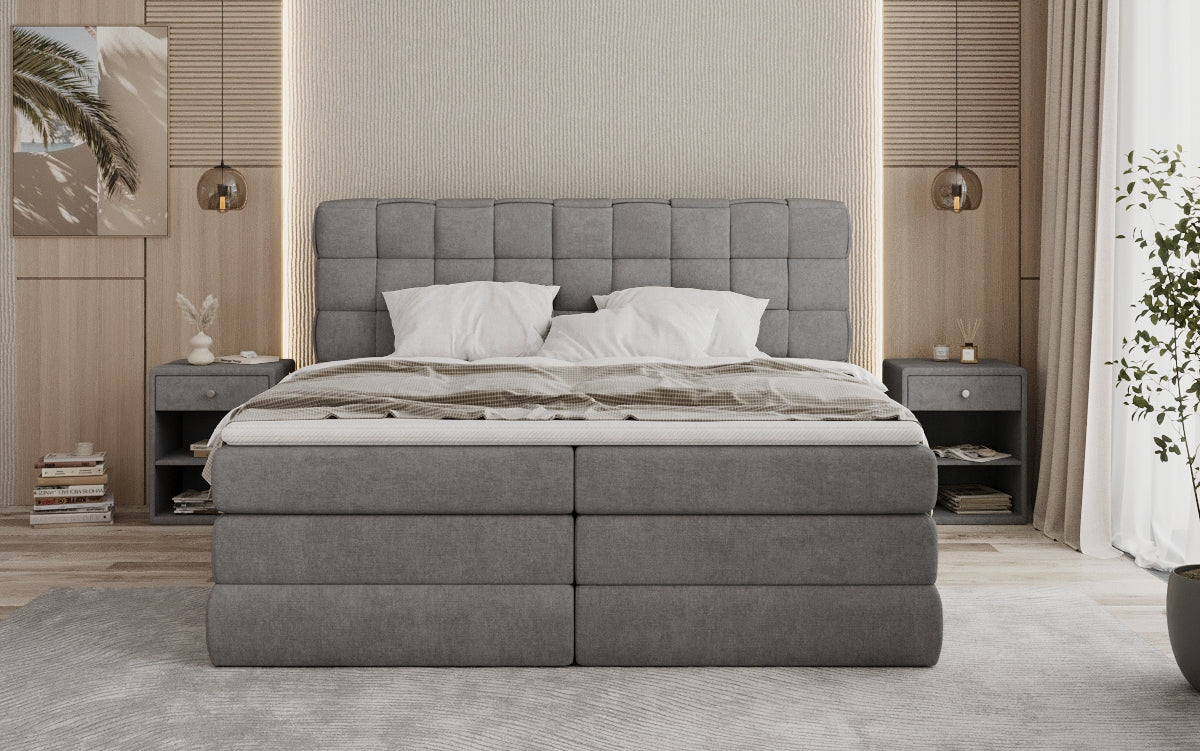 Boxspringbett Trama mit Stauraum in Stoff