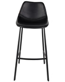 Barhocker Franky 2er-Set – aus Kunstleder in Schwarz