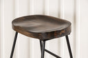 2er Set - Barhocker Otto mit Sitzfläche aus Kieferholz und Gestell aus Stahl
