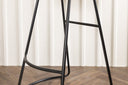 2er Set - Barhocker Otto mit Sitzfläche aus Kieferholz und Gestell aus Stahl