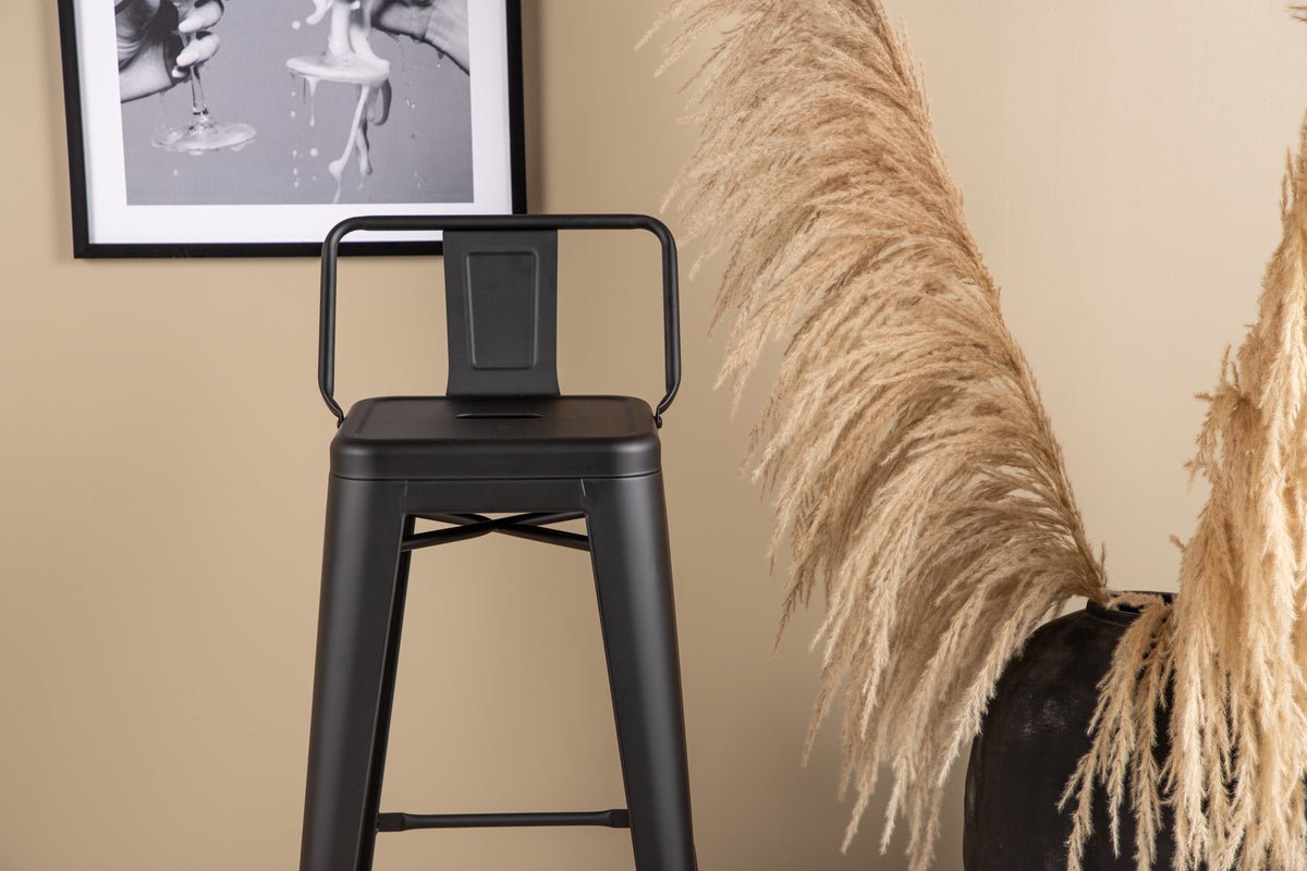 4er Set - Barhocker Tamo - Robust aus Stahl in Schwarz