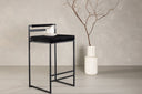 2er Set - Barhocker Ophelia mit schwarzem Samt