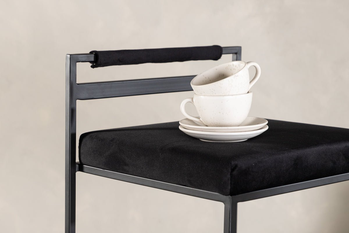 2er Set - Barhocker Ophelia mit schwarzem Samt