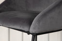 Barhocker Viola - aus Metall mit dunkelgrauem Samt-Bezug