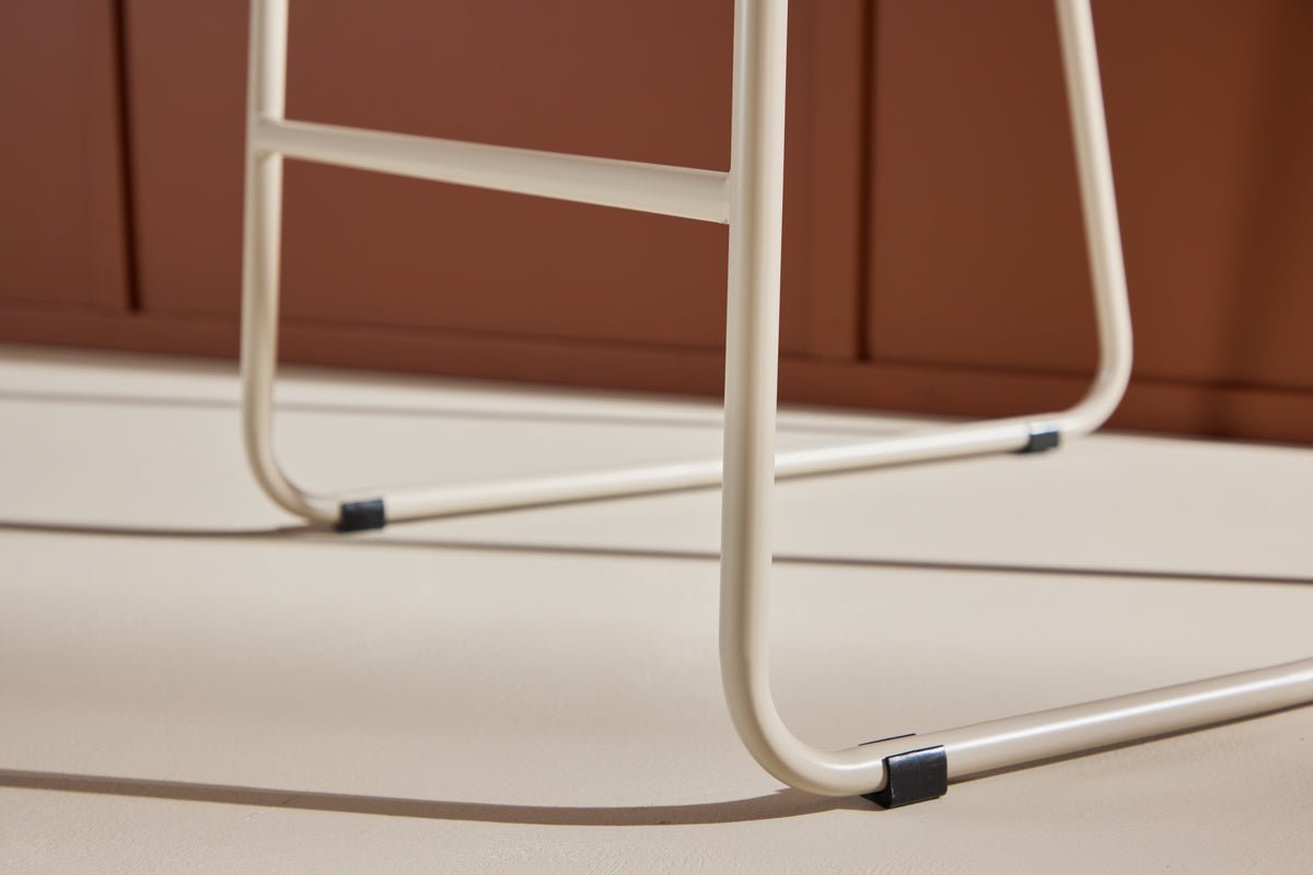 2er Set - Barhocker Adele mit weichem Bouclé-Bezug in Beige